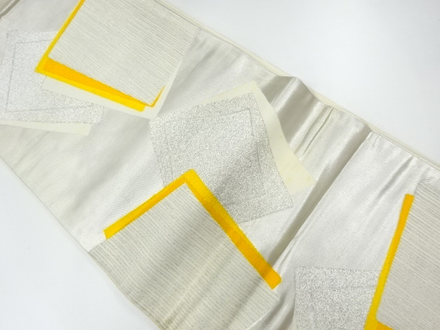 JAPANESE KIMONO / ANTIQUE FUKURO OBI / SILK / WOVEN SHIKISHI PATTERN